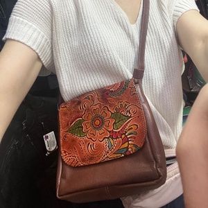 Leather cross body bag